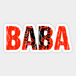 Baba Albanian Dad Father Albania Eagle Flag Distressed Gift Sticker